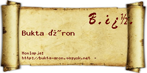 Bukta Áron névjegykártya